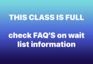 A blue and white graphic with the words " this class is full ".