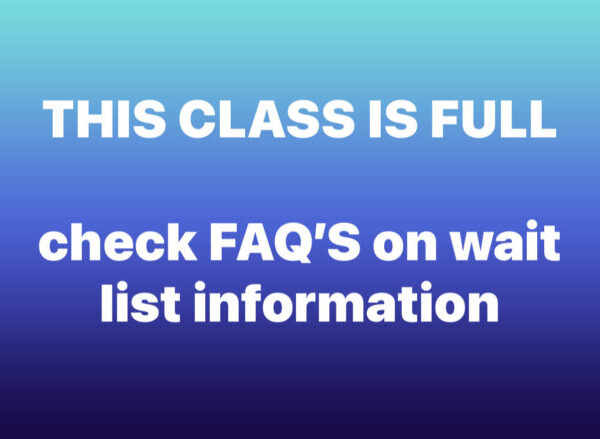 A blue and white graphic with the words " this class is full ".